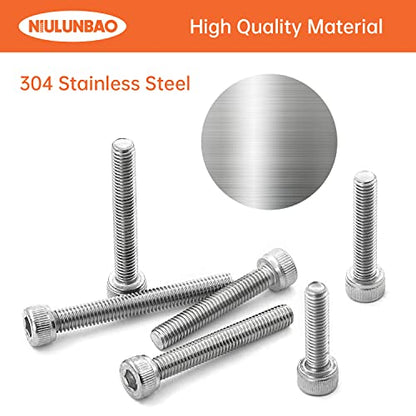M5 x 20mm 25mm 30mm 35mm 40mm Hex Socket Head Cap Screws Bolts 304 Stainless Steel Allen Hex Drive Metric Machine, Fully Threaded, Assortment Kit 50PCS - size: M5 x 20/25/30/35/40mm (50PCS)
