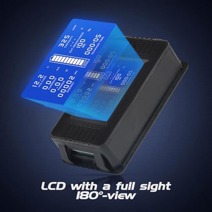 DC Multifunction Battery Monitor Meter with Shunt,0-200V,0-300A, LCD Display Digital Current Multimeter Voltmeter Ammeter for Cars RV Solar,Widely Applied to 12V/24V/48V RV/Car Battery… - size: DC 300A Battery Meter