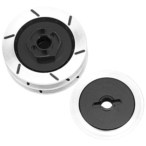 4Pack Vgoohobby Aluminum Alloy RC 12mm Hex Hub Wheel Rim Brake Disc Compatible with HSP HPI Traxxas Tamiya 1/10 On-Road Racing Model Car (Black) - color: Black