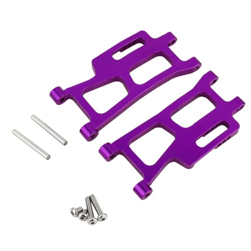 Aluminum Front Rear Swing Arm & Steering Knuckle C-Hub Kit Compatible with 1/14 MJX Hyper Go 14210 14209 H14BM RC Upgrade Parts (Purple) - color: Purple