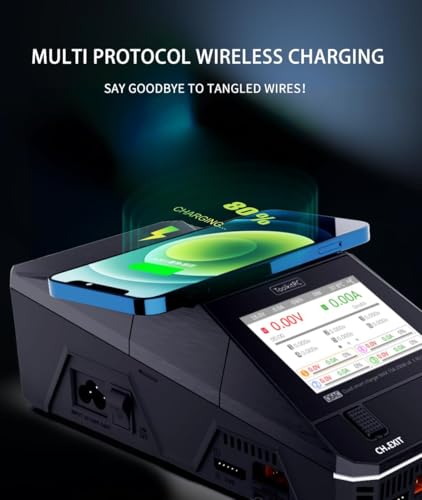 New ToolkitRC Q6AC Multi-Functions Charger with IPS Highlighted Display Screen AC 400W/DC 1000W 4CH Output Built-in 65W for for LiPo NiMH PB Battery