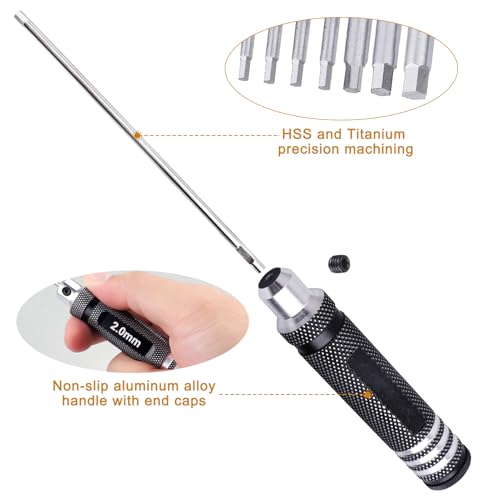 Hex Screwdriver Set 0.9mm 1.27mm 1.3mm 1.5mm 2.0mm 2.5mm 3.0mm 7pcs Allen Wrenches Set for RC Car RC Drone RC Boat RC Helicopter RC Modeling Tools