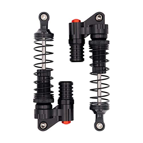 2PCS Aluminum Alloy 90mm High Strength Negative Pressure RC Car Shock Absorber Assembled Damper Compatible with Axial SCX10 D90 TRX-4 1/10 RC Rock Crawler Climb Car Truck (Black)