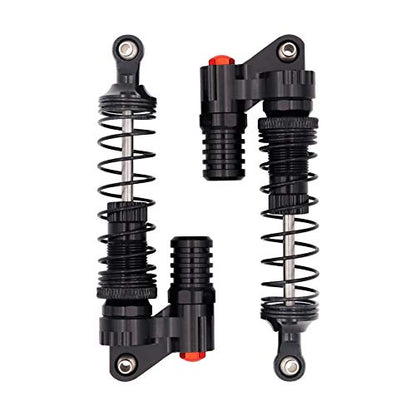 2PCS Aluminum Alloy 90mm High Strength Negative Pressure RC Car Shock Absorber Assembled Damper Compatible with Axial SCX10 D90 TRX-4 1/10 RC Rock Crawler Climb Car Truck (Black)