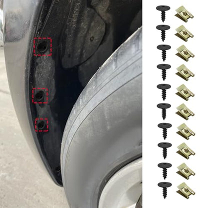 20PCS Fender Bumper Cover, Bumper Cover Screws, Automobile Body Fasteners Kit, Automotive Interior Accessories Car U Clip with Screw Assortment Kit Fit for Audi A3 A4 A5 A6 A7 A8 Q5 S6 R8