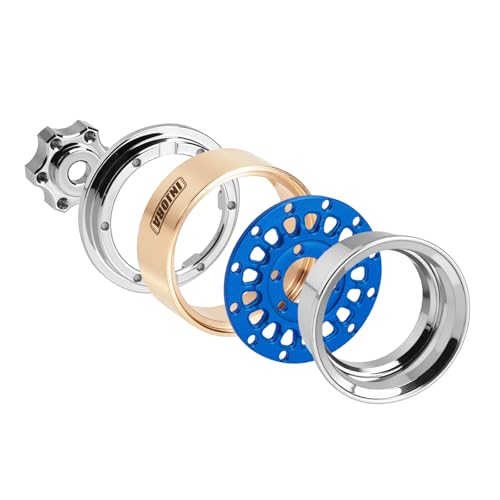 INJORA ModuWheel 1.0" Aluminum Wheel Offset -4.4mm for 1/18 1/24 RC (Blue) - color: Blue