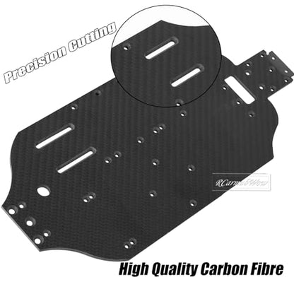 RC Carbon Fibre Chassis Armor Skid Plate Protecter Guard Upgrades Part for 1/10 Slash 4X4 4WD VXL,Front Center Rear Chassis Guard Plate,Silver - color: Silver(1set)