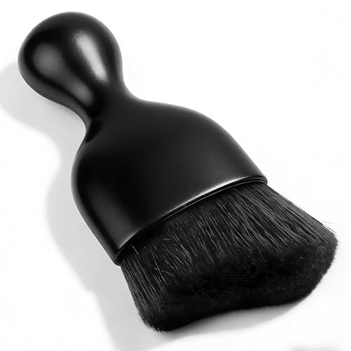 Car Interior Detailing Brush, Soft Bristle Car Interior Cleaning Tool, Auto Air Conditioning Outlet Cleaning Brush, Dusting Brush for Panel Air Vent Dashboard Leather (Black) - color: Black