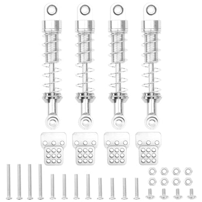 Metal Shock Absorber Damper Suspension with Extender Seat Mount Compatible with 1/12 MN D90 D91 D96 D99 D99S MN90 MN99S WPL C14 C24 C34 1/16 RC Crawler Car (Silver) - color: Silver