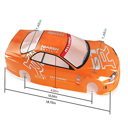 Manrock 1/10 Scale RC Painted Drift Racing Touring Onroad Car Body Shell GTR Orange