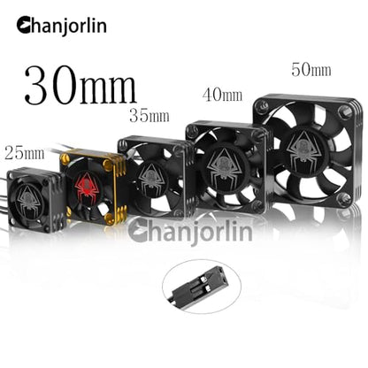 RC Car Metal Motors Cooling Fan 25mm 30mm 35mm 40mm 50mm RC Heatsink 28000RPM ESC Cooling Fans Glod-Black for 1/8 1/10 1/12 Truck Off Road Crawler Car 540 550 Brushless OR Brushed (40mm)