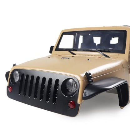 1/10 RC Car Hard Body Shell Kit, Jeep Body, Open Car Shell Kit 313mm Wheelbase for RC Crawler Axial SCX10 90046 90047 RGT EX86100(Light Green) - color: Light Green