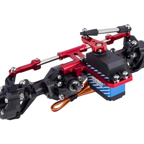 Aluminum BTA Servo Mount with Scale Hydraulic Steering Link for 1/10 RC Crawler, Compatible with Vanquish Phoenix VS4-10 F10 Portal Axle Upgrade Parts