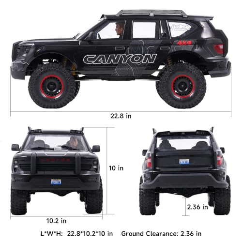 FMS 1/10 Canyon S RC Crawler, FCX10 RC Rock Crawler with Lighting, Hobby Grade Offroad RC Car for Adults, RS Need to Complete