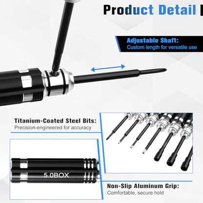 7Pcs RC Hex Screw Driver Nut Driver & Phillips Screwdriver Tool Kit High Hardness S2 Steel Anti-Slip Handle for 1/16 RC Car Crawler Truck Repair for Micro Crawler Buggy Boat Maintenance