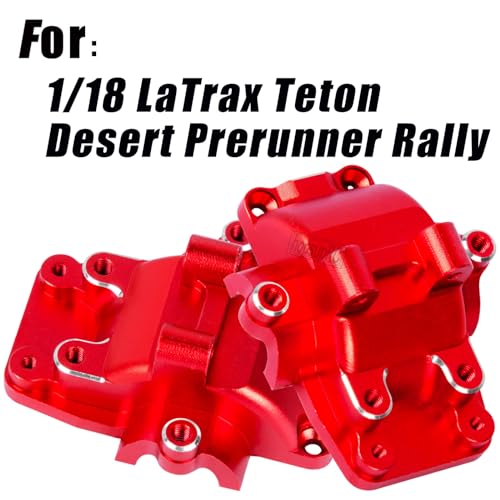 Alloy Gearbox Transmission Case Front&Rear Differential Housing for 1/18 LaTrax Teton Desert Prerunner Rally,Wave Box Gearbox Hops Up,SST-Replaces Part 7530(Red) - color: Red(2pcs)