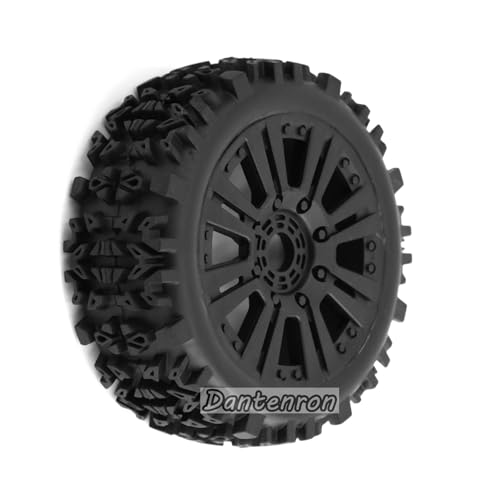 1:8 Scale RC Buggy Tires OD 4.72" and Wheels 17mm Hex with Foam Inserts for 1/8 Off Road Buggy Truck Car Traxxas Arrma Typhon 6S 3S Talion 6S Losi 8ight HPI Vorza Flux Kyosho Hobao 4PCS