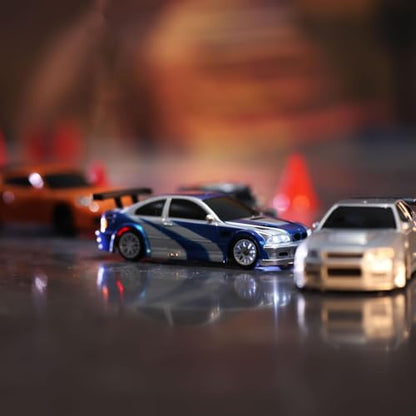 TOUCAN RC HOBBY 1:43 Remote Control Mini Drift Car Race Car Radio Lights Traffic Safety Cone Without a Gyro Blue for Adult - color: Blue