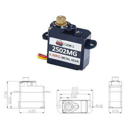 GOTECK 2PCS 2g Mini Servo, Micro Full Metal Gear Digital Servo,for RC Car Model Boat Fixed-Wing Helicopter Airplane Robot Toy - color: Gs2502mg