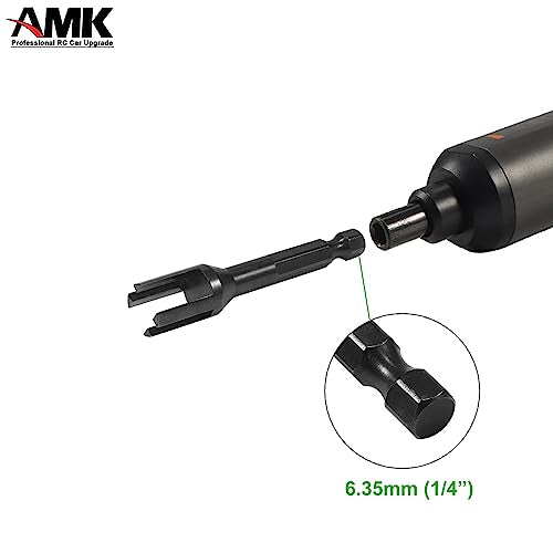 AMK RC Tool Kit 6.35mm Hex Bit Linkages Link Rod Ends Installing Equipment for 1/10 Scale Accessories SCX10 TRX4 Upgrades (Silver) - color: Silver