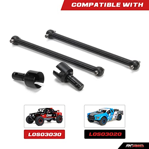 RCAWD Rear Driveshaft Set for 1/8 Losi LMT Upgrades, Dogbones & Diff Outdrive Drive Shafts for 4X4 Solid Axle Monster Truck #LOS04021, #LOS04022, Parts for #LOS242049, #LOS242038 Black - color: Black