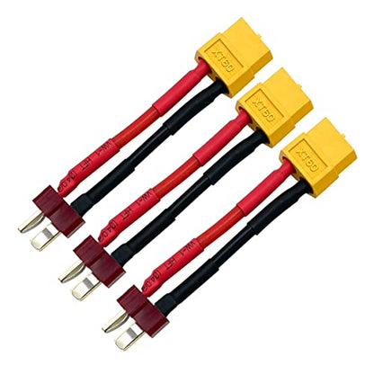 6Pcs T Plug to XT60 Male Female Plug Connector Adapter for RC Car Boat Drone LiPo NiMH Battery ESC Connector Adapters - style: T plugto XT60