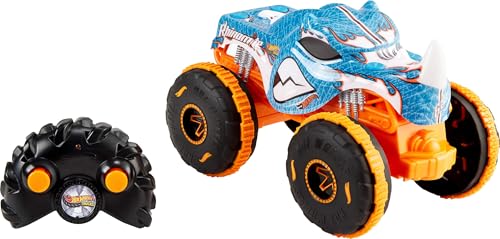 Hot Wheels RC Monster Trucks Rhinomite in 1:24 Scale, Remote-Control Toy Truck, All-Terrain Capabilities with Grip Action Tires, Full-Function RC - style: Rhinomite