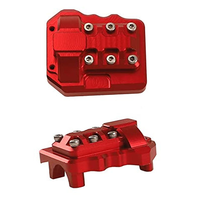 2Pcs ShareGoo Aluminum Alloy Front Rear Axle Differential Cover 15g Diff Cover Case Compatible with Traxxas TRX-4 1/10 RC Crawler Car (Red) - color: Red
