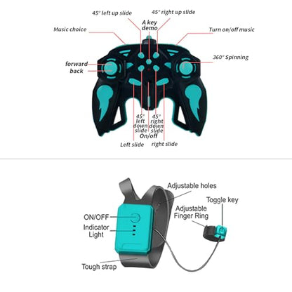Gesture Sensing RC Stunt Car with Light, 2.4G 4WD Hand Controlled Gravity Remote Control Car Toy with 360° Flips Car for Boys Age 6 and Up Blue