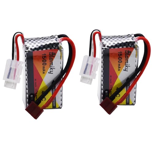 Blomiky 2 Pack 11.1V 1500mAh 35C Lipo Battery with T Plug for RC Airplane, RC Helicopter, RC Car Truck, RC Boat and Quadcopter Drone 11.1V 1500mAh T 2