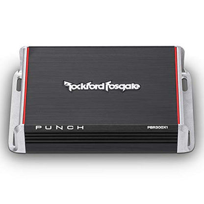 Rockford Fosgate Punch PBR300X1 300-Watt Mono Boosted Rail Amplifier | Class-BR, Ultra Compact Chassis, Easy on Vehicle Electrical System - style: Mono