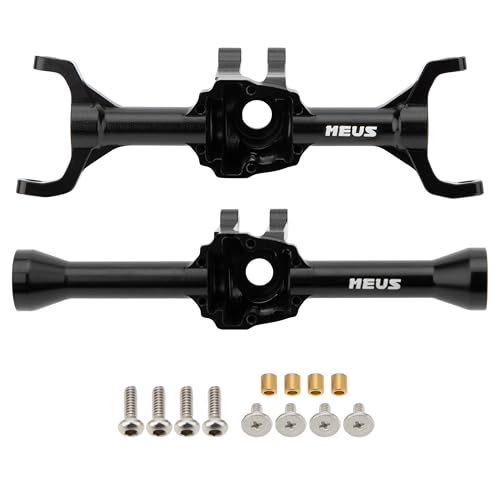 MEUS RACING Ascent 32 Axle Housing with Skid Plate Diff Cover and Steering Knuckles Kit for Redcat Ascent-32 1/32 RC Crawler Upgrades (Black) - color: Black