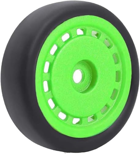 4PCS Pre-Glued On-Road Drift Racing Smooth Rubber Tires and Wheel Rims Set 7MM Hexagon for 1/24 Losi Micro-B RC Car Upgrades Parts (Green) - color: Green