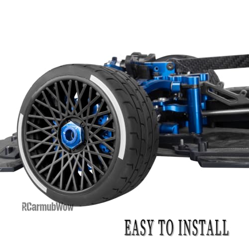 17mm Hex Highway Tires & Plastic Rims for 1/8 Typhon 6S BLX 1/7 Infraction 6S BLX Limitless - On-Road/Drift Upgrade,4pcs,Black