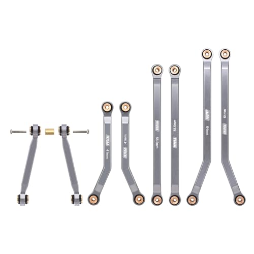 INJORA Aluminum High Clearance 4 Links Set for 1/24 Axial SCX24 GX470 RC Crawler Upgrade(Grey) - color: Grey