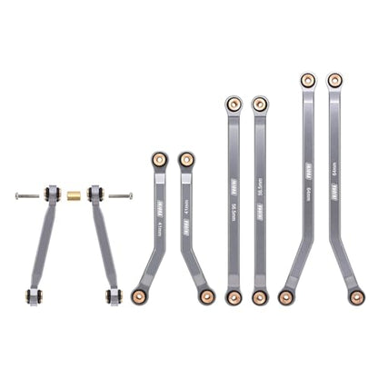 INJORA Aluminum High Clearance 4 Links Set for 1/24 Axial SCX24 GX470 RC Crawler Upgrade(Grey) - color: Grey