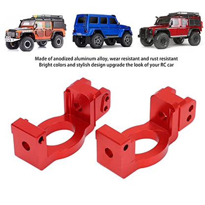 Metal C Hub Carrier Caster Blocks C Shaped Wheel Seat Base Set High Performance RC Car Upgrade Parts for 1/6 Shredder Model Durable Aluminum Alloy Construction (Red) - color: Red