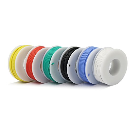 CBAZY™ Hook up Wire Kit (Stranded Wire Kit) 26 Gauge Flexible Silicone Rubber Electric Wire 6 Colors 32.8 feet Each 26 AWG - size: 26AWG