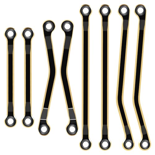 8PCS TRX4M Brass High Clearance Chassis Links Set Black Coating Link Counterweight Heightened Link Rod Linkage Set for 1/18 RC Crawler Car TRX4M High Trail K10 F150