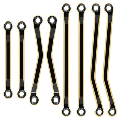 8PCS TRX4M Brass High Clearance Chassis Links Set Black Coating Link Counterweight Heightened Link Rod Linkage Set for 1/18 RC Crawler Car TRX4M High Trail K10 F150