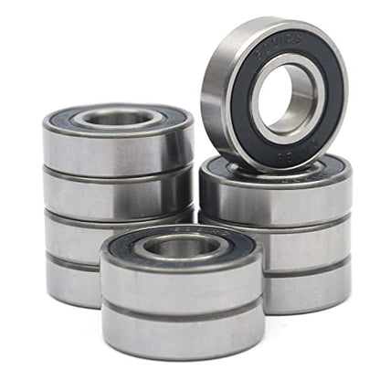 10 Pcs 6001-2RS Double Rubber Sealed Deep Groove Ball Bearings 12x28x8mm, Deep Grove Ball Bearing ABCE-3 Pre-Lubricated, Chromium Bearing Steel (6001-2RS, 10) - size: 6001-2RS