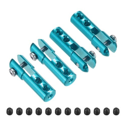 MECCANIXITY 4Pcs Metal Clevis M2 Thread Aluminum Alloy Clevis Servo Horn Tie Rod Chuck Connector with Screws for RC Airplane Car Helicopter Model Replacements,Blue - color: Blue