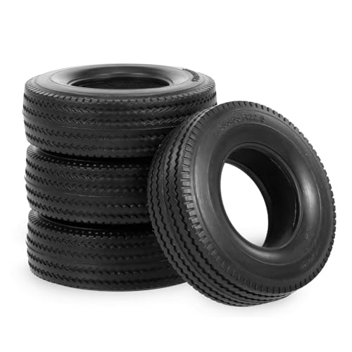 Compatible with Tamiya for ACTROS for Scania 1/14 RC Car Truck Upgrade Parts Accessories 4pcs 25mm Hard Rubber Tires RC Assortment