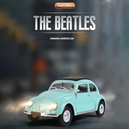 1/16 Scale D62MINI Retro RC Beetle Car, 2.4GHz 4CH Retro Racing Sport Car with High Speed & LED Light, Mini Drift Cars Gift for Adult(Blue/2 Battery)