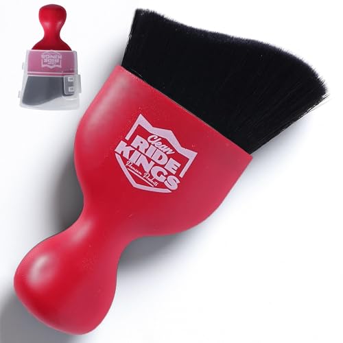 Car Interior Detailing Brush - Red | Sweeps dust from auto dashboard, door panels & buttons. Soft bristles with cover. Ideal vehicle cleaning supply gift. - color: Matte Black