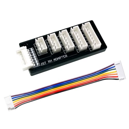 RC Lipo Battery Charger Adapter Connector 10 in 1 Convert Wire to XT60H Plug with 2-6S Charge Balance Board for TRX, T-Plug, Tamiya, Futaba, JST, XT90, XT60, XT30, EC3, EC5