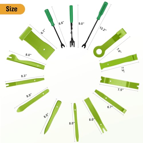 GOOACC 238Pcs Trim Removal Tool, Auto Push Pin Bumper Retainer Clip Set Fastener Terminal Remover Tool Adhesive Cable Clips Kit Car Panel Radio Removal Auto Clip Pliers, Green - color: 120Pcs Clips + 118 Remover Green
