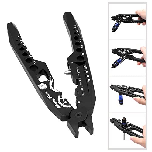 Metal Shock Absorber Pliers Rod Ball Clamp & Hex Bit Linkages Link Rod Ends Installing Tools Multi-Function RC Tool Combo Set for 1/8 1/10 RC Car