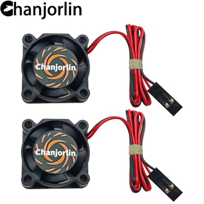 2Pack RC Car Motor Cooling Fan 25mm 30mm 40mm 50mm High Speed Heatsink 28000RPM ESC Fans for 1/8 1/7 1/10 1/12 Scale Truck Off Road Crawler Car Boat 540 550 Brushless Brushed Motors (25mm) - size: 25mm