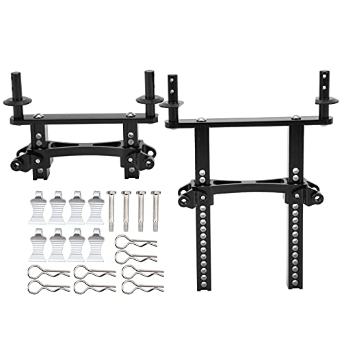 Front Rear Body Mounts Posts, RC Car Front and Rear Shell Column Body Post Extensions Hardware for SCX10 90046 TRX4 1/10 RC Car (Black)